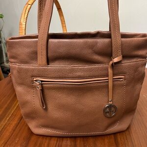 🎈soldri🎈Giani Bernini Caramel Brown Leather Tote Shoulder Bag